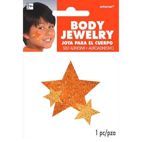 Orange Spirit Glitter Body Jewelry