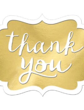 Thank You Stickers - Gold 50ct