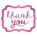 Thank You Stickers - Bright Pink, 50ct