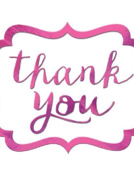 Thank You Stickers - Bright Pink, 50ct
