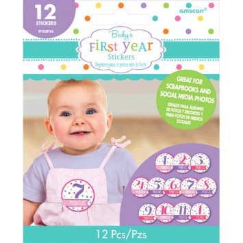 Month-by-Month Stickers Girl 12ct