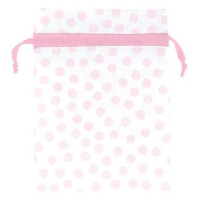 Pink Dot Organza Baby Shower Favor Bags 12ct