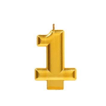 Numeral #1 Metallic Candle - Gold