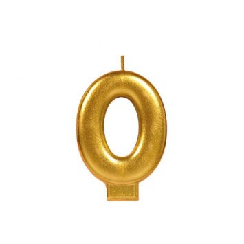 Numeral #0 Metallic Candle - Gold