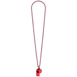 Red Whistle On Chain Necklace