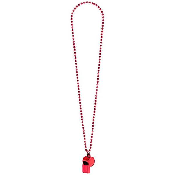 Red Whistle On Chain Necklace