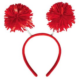 Red Pom Pom Headbopper