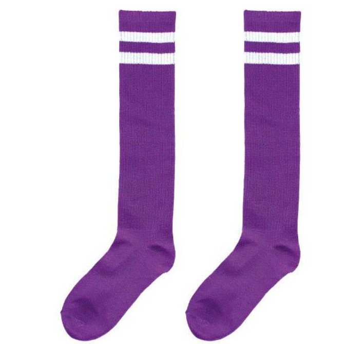 Purple Striped Knee Socks