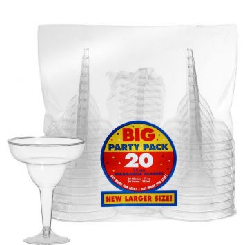 Clear Plastic Margarita Glasses - Big Party Pack