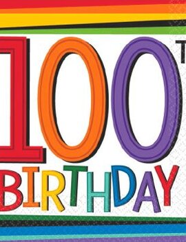 Rainbow Birthday Beverage Napkins 100, 16ct