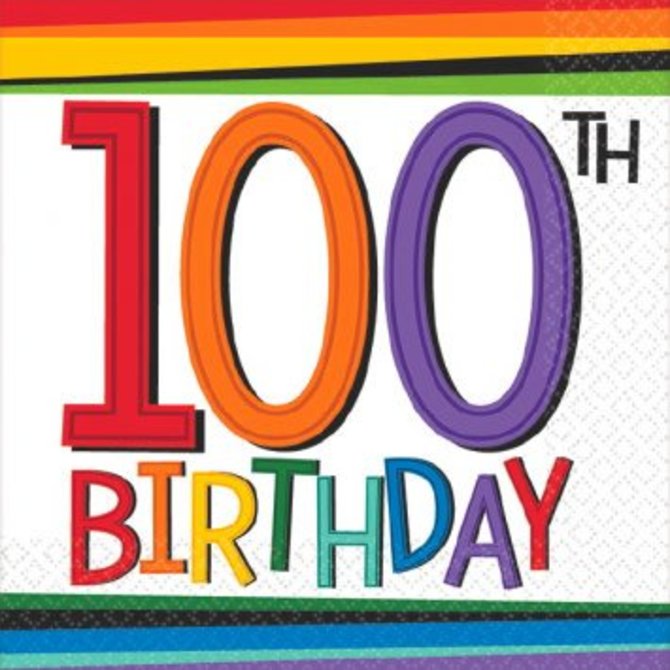 Rainbow Birthday Beverage Napkins 100, 16ct