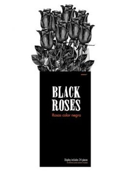 Black Fabric Rose 24”