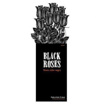 Black Fabric Rose 24”