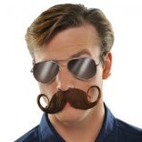 Brown Handlebar Moustache