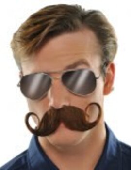 Brown Handlebar Moustache