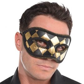 Harlequin Black/Gold Mask