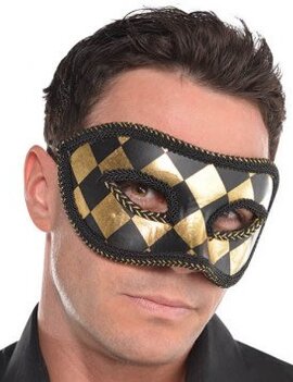 Harlequin Black/Gold Mask