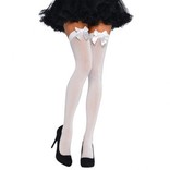 White Thigh Highs with White Satin Bow ‑ Adult Standard