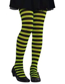 Tights Strpd Grn-Blck Child M-L Tights Strpd Grn-Blck Child M-L