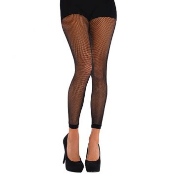 Black Fishnet Footless Tights - Adult Standard