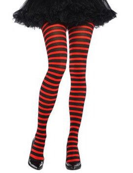Red/Black Striped Tights - Adult Standard Red/Black Striped Tights - Adult Standard
