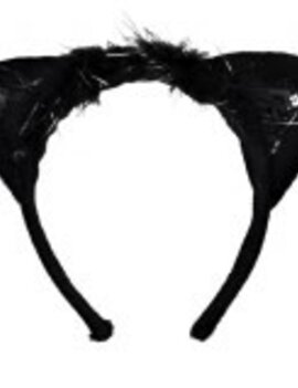 Fancy Black Cat Ears Headband