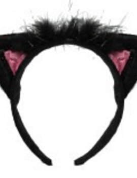 Pink & Black Cat Ears Headband