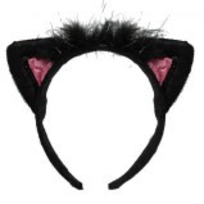 Pink & Black Cat Ears Headband