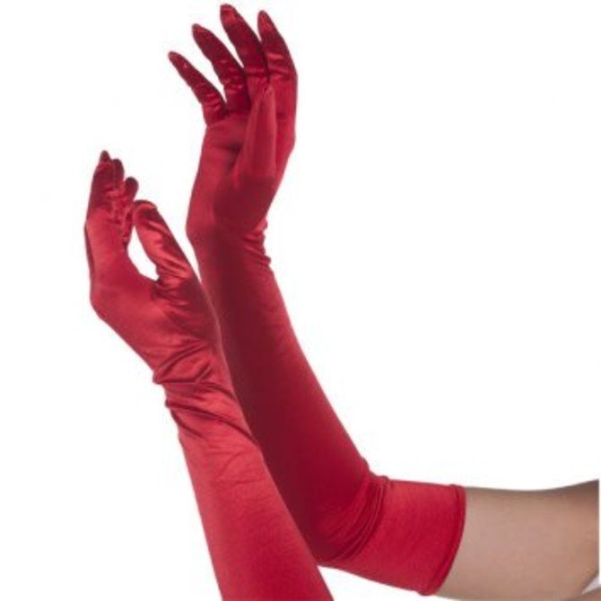 Long Red Gloves- Womens