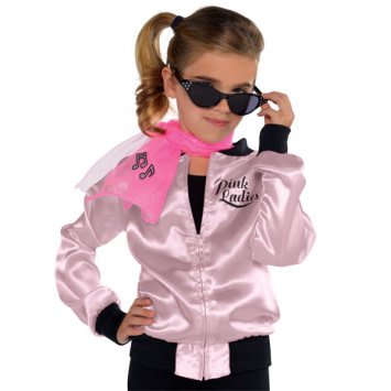 chinese dress ladies Grease Girls 50's Pink Ladies Costume Jacket  Costume Zoo