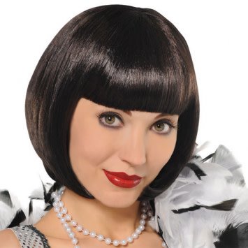 Flapper Wig- Black #728