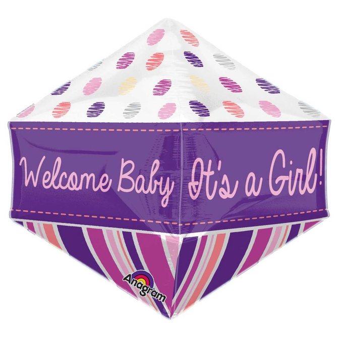 Welcome Baby Girl Anglez Balloon, 21"