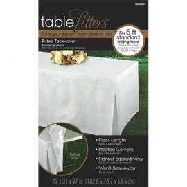 Tablefitters™ Flannel-Backed Table Covers White