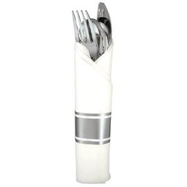 Premium Cutlery Rolled w/Napkin Silver 10ct.