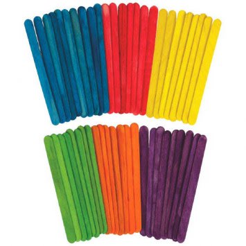 Wooden Craft Stick Primary, 100Ct