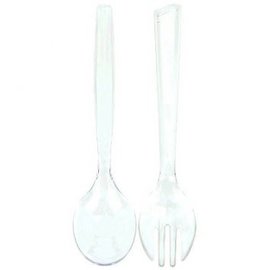 Clear Plastic Serving Forks & Spoons 6ct