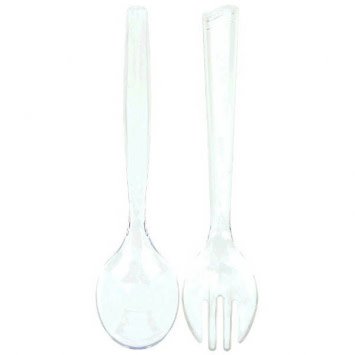 Clear Plastic Serving Forks & Spoons 6ct