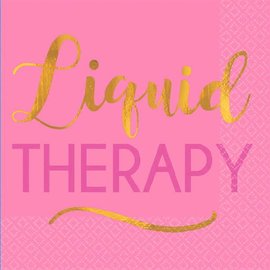 "Liquid Therapy" Beverage Napkins - Foil Hot-Stamped 16ct