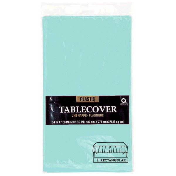 Robin's-egg Blue Rectangular Plastic Table Cover, 54" x 108"