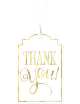 "Thank You" Printed Tags - White, 25ct