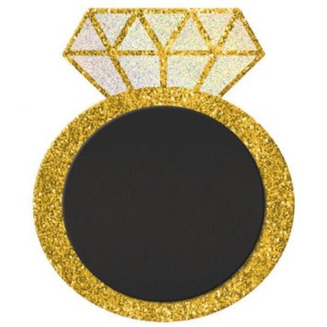 Glitter Diamond Ring Chalkboard Sign