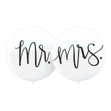 Mr. & Mrs. Wedding Balloons 2ct