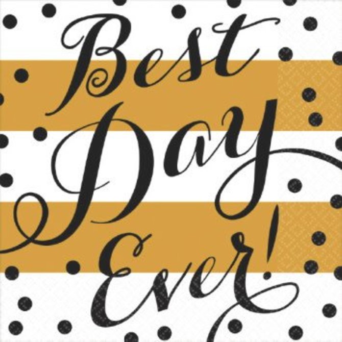 Best Day Ever Wedding Lunch Napkins 16ct