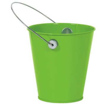 Kiwi Green Metal Favor Pail