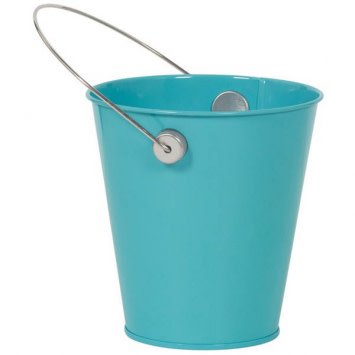 Caribbean Blue Metal Favor Pail
