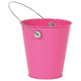 Bright Pink Metal Favor Pail