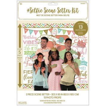 Confetti Fun Selfie Scene Setter® w/ Photo Props With Glitter 15ct