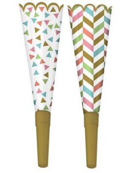 Confetti Fun Foil Horns, 8 ct