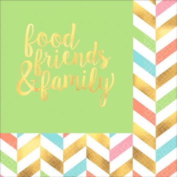 Eat, Drink & Be Happy! Hot Stamped Luncheon Napkins 16ct