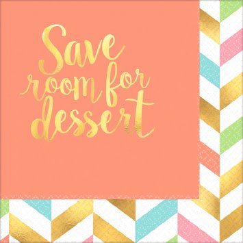 Eat, Drink & Be Happy! Hot Stamped Beverage Napkins 16ct